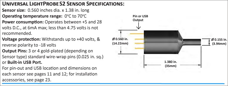 Sensor specificaties