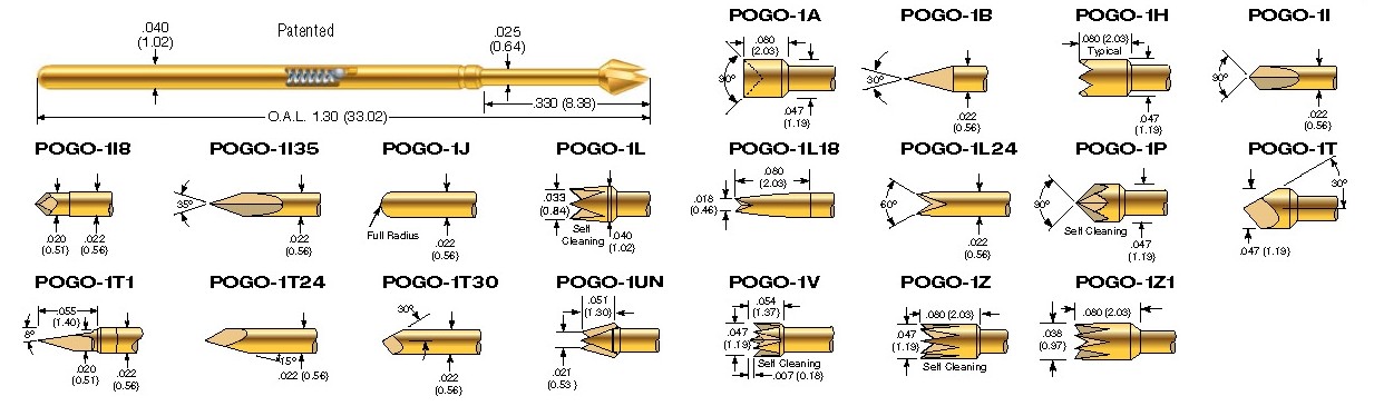 Pogo-1 series test probes
